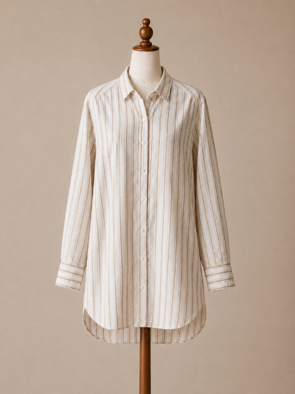 Garnet Hill Easy Linen Tunic 100% European Linen Stripe Shirt NWT Size M